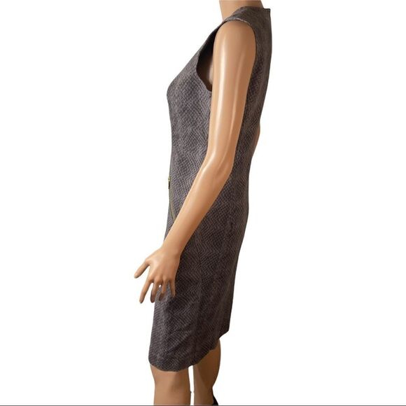 DONNA KARAN Snakeskin Zip Pocket Sheath Dress SIZE 6 - Picture 5 of 16